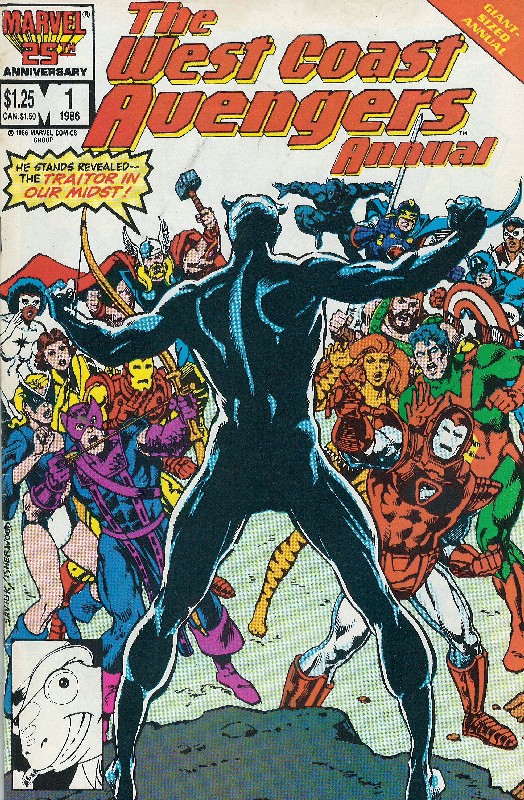 Cover of West Coast Avengers Annual #1. One of 250,000 Vintage American Comics on sale from Krypton!