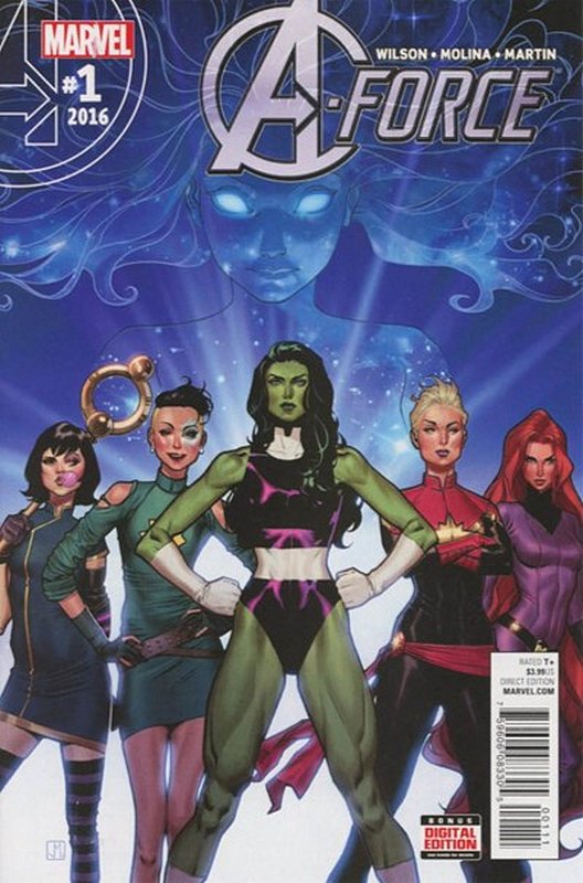 Cover of A-Force (Vol 2) #1. One of 250,000 Vintage American Comics on sale from Krypton!