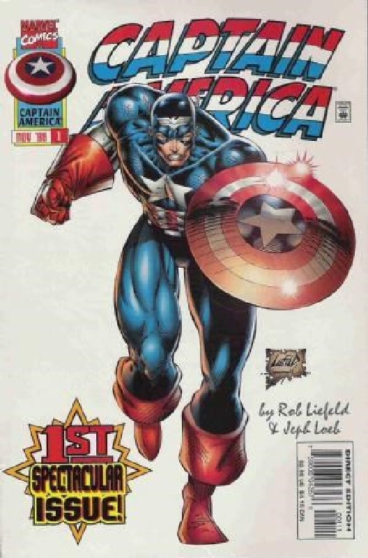 Cover of Captain America (Vol 2) #1. One of 250,000 Vintage American Comics on sale from Krypton!