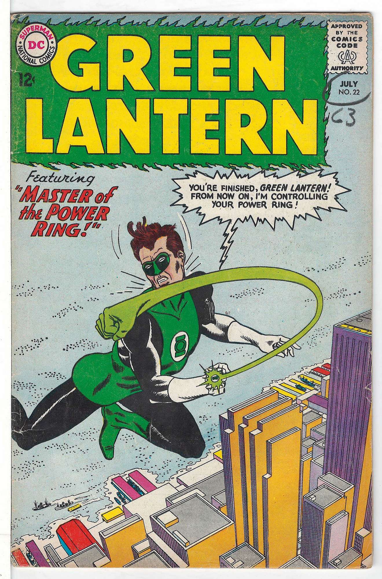 Cover of Green Lantern (Vol 2) #22. One of 250,000 Vintage American Comics on sale from Krypton!