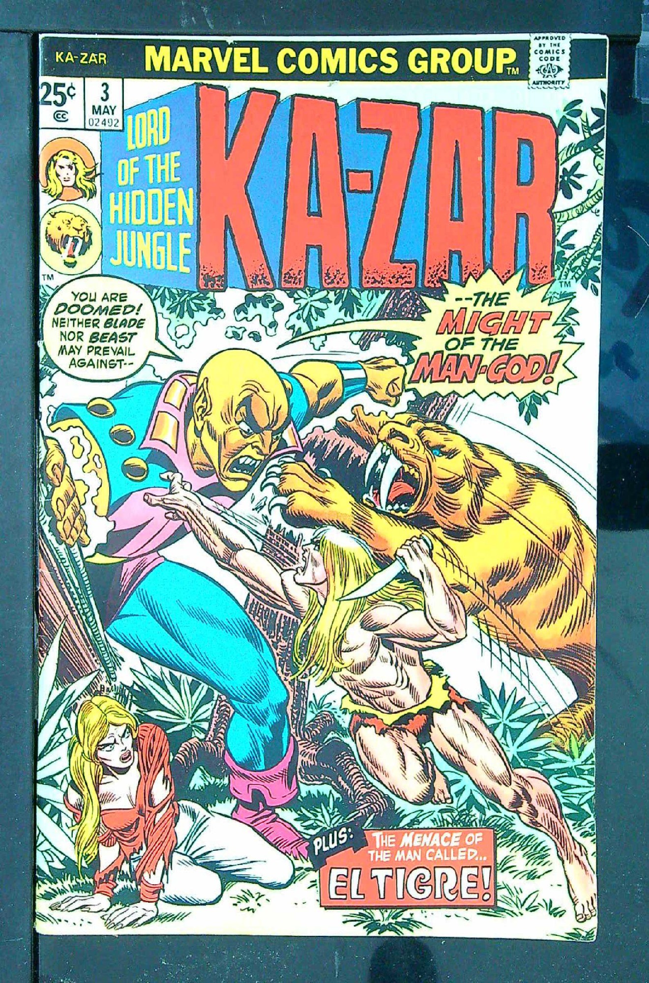 Cover of Ka-Zar (Vol 2) Lord of the Hidden Jungle #3. One of 250,000 Vintage American Comics on sale from Krypton!