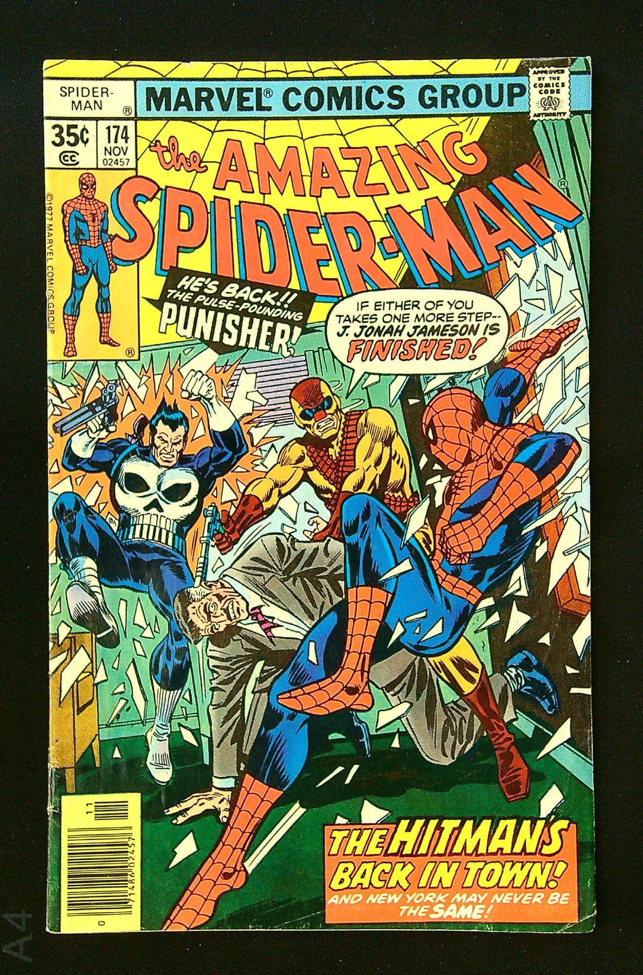 Punisher appearance<br>ACTUAL SCAN OF COMIC!<br> Cover of Amazing Spider-Man (Vol 1) #174. One of 250,000 Vintage American Comics on sale from Krypton!