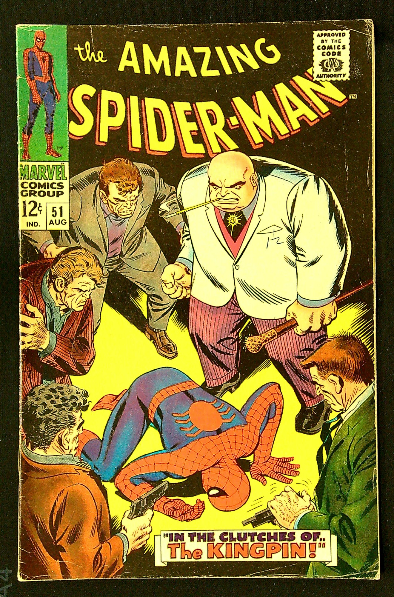2nd app Kingpin<br>ACTUAL SCAN OF COMIC!<br>Smal number 12 written in pen on covrr - See Scan Cover of Amazing Spider-Man (Vol 1) #51. One of 250,000 Vintage American Comics on sale from Krypton!